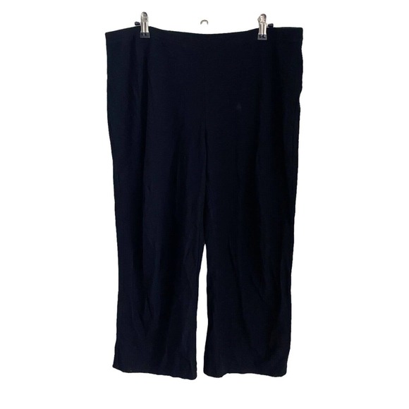 Eileen Fisher Pants - Eileen Fisher Petite Large Pants Wide Leg Cropped Viscose Black